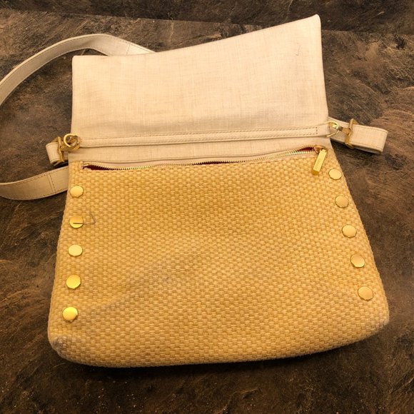 Hammitt VIP Med Ricotta Raffia Crossbody Clutch Convertible Purse - Picture 2 of 7